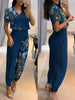 Two-Piece Set with V-Neck Top and Shorts for Women | Formal