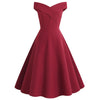 Women's Off-Shoulder Vintage A-Line Dress | Midi