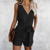 Women's Jumpsuit with V-Neck and Sleeves | Summer