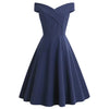 Women's Off-Shoulder Vintage A-Line Dress | Midi