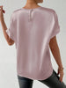 Caroline - Satin T-Shirt with turned-up sleeves for women