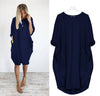 Women’s Summer Dress with Loose Fit and Round Neckline | Midi