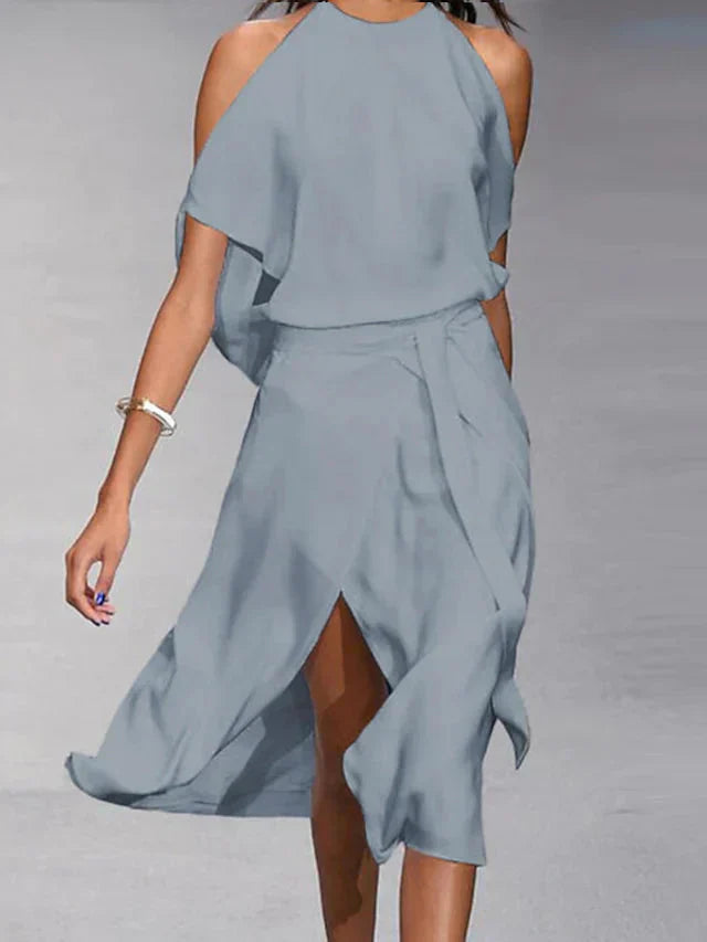 Madonna™ Elegant Dress with Fashionable Shoulder Cutouts