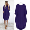 Women’s Summer Dress with Loose Fit and Round Neckline | Midi