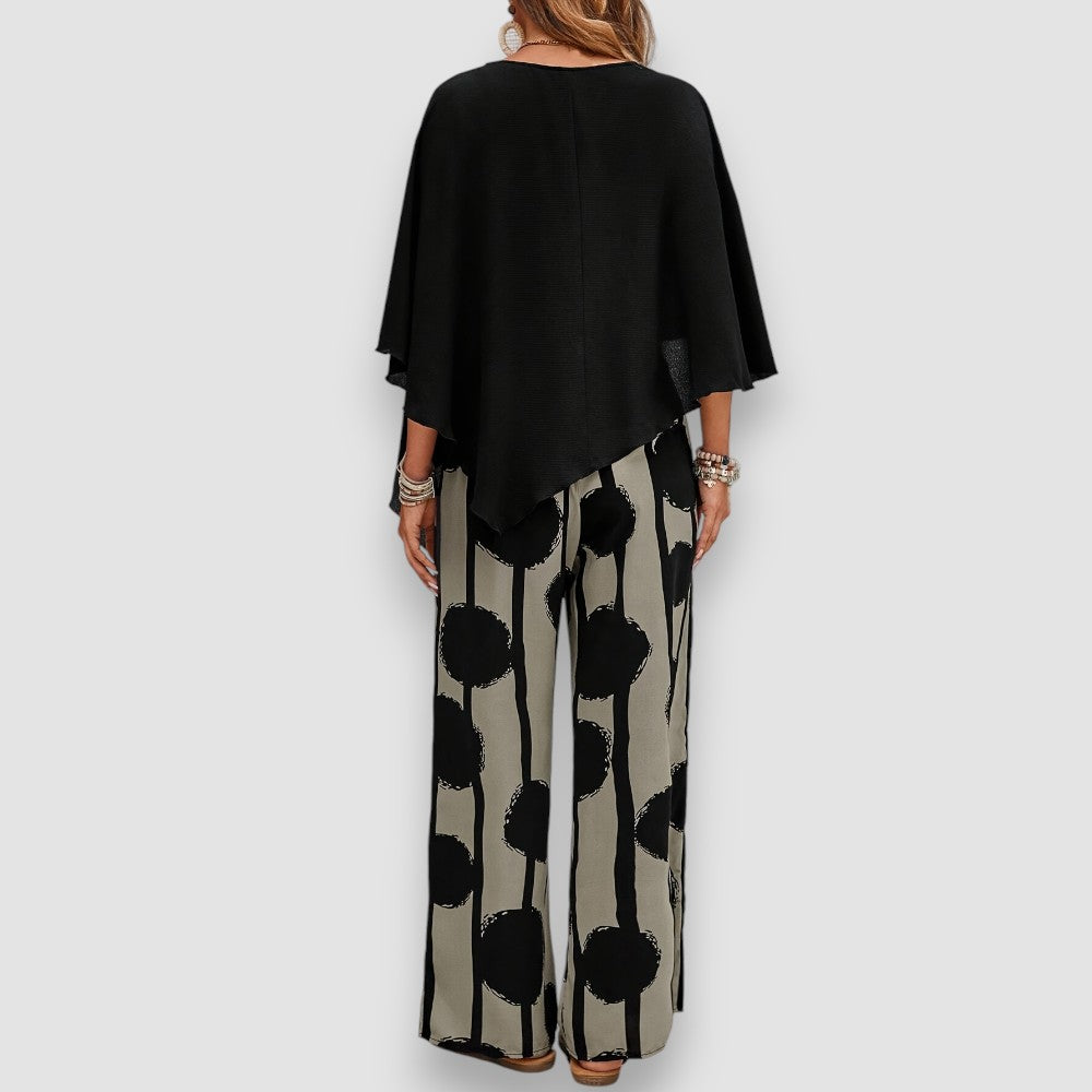 Claudia – Stylish Two-Piece Set with Asymmetric Top for Women