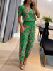 Two-Piece Set with V-Neck Top and Shorts for Women | Formal