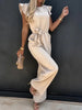 Women's Overall with Ruffle Sleeves | Wide Leg