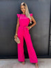Women's Overall with Ruffle Sleeves | Wide Leg