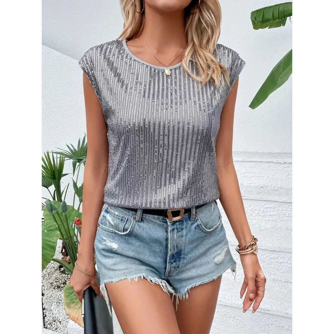 Sparkella™ – Women's Short-Sleeved Sequin Top