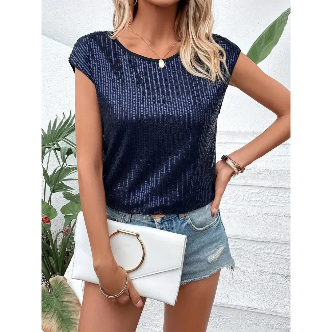Sparkella™ – Women's Short-Sleeved Sequin Top