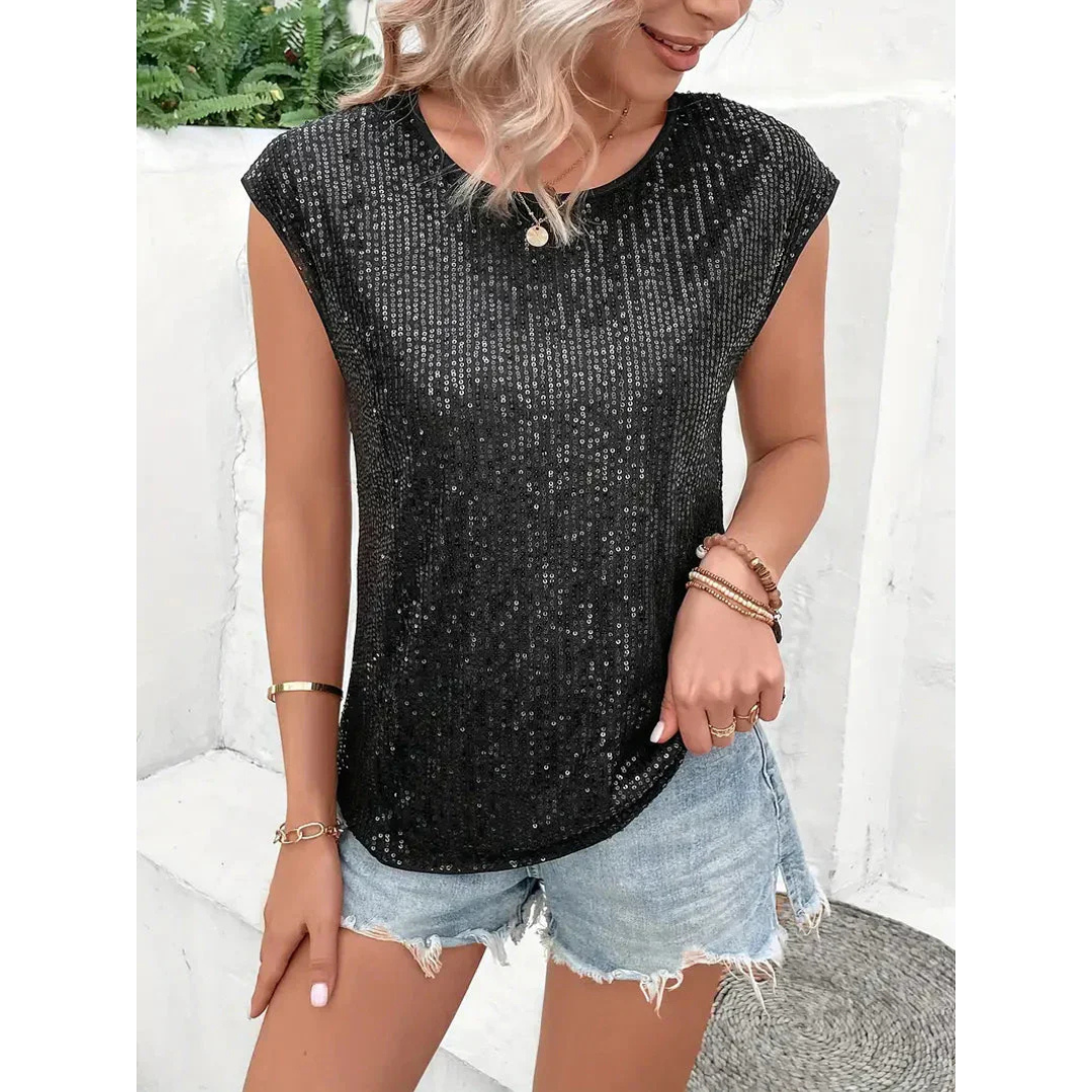 Sparkella™ – Women's Short-Sleeved Sequin Top