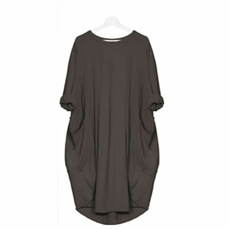 Women’s Summer Dress with Loose Fit and Round Neckline | Midi
