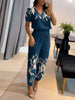 Two-Piece Set with V-Neck Top and Shorts for Women | Formal
