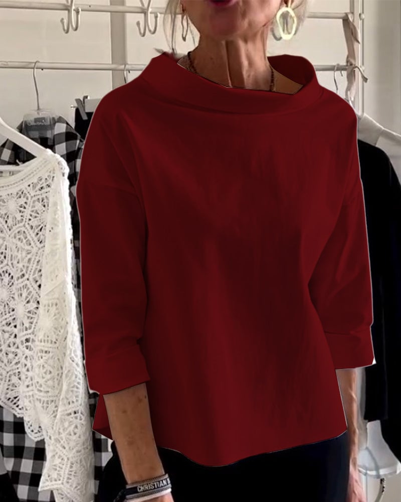 Beatrice™ Wide Turtleneck Blouse