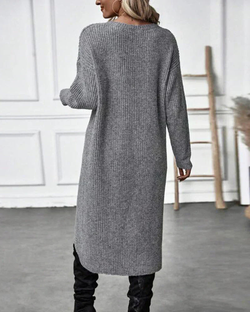 Emma™ Luxurious Knit Dress with Slit for Women