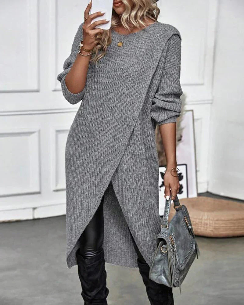 Emma™ Luxurious Knit Dress with Slit for Women