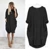 Women’s Summer Dress with Loose Fit and Round Neckline | Midi