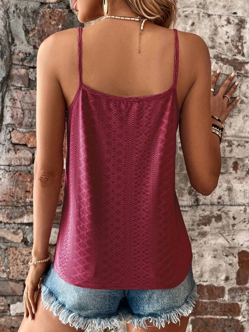 Alida – Camisole Top with Eyelets and Lace for Women
