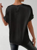 Caroline - Satin T-Shirt with turned-up sleeves for women