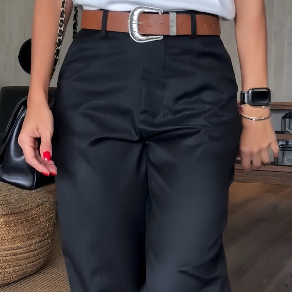Women's Striped Business Suit Trousers - Elegant & Modern