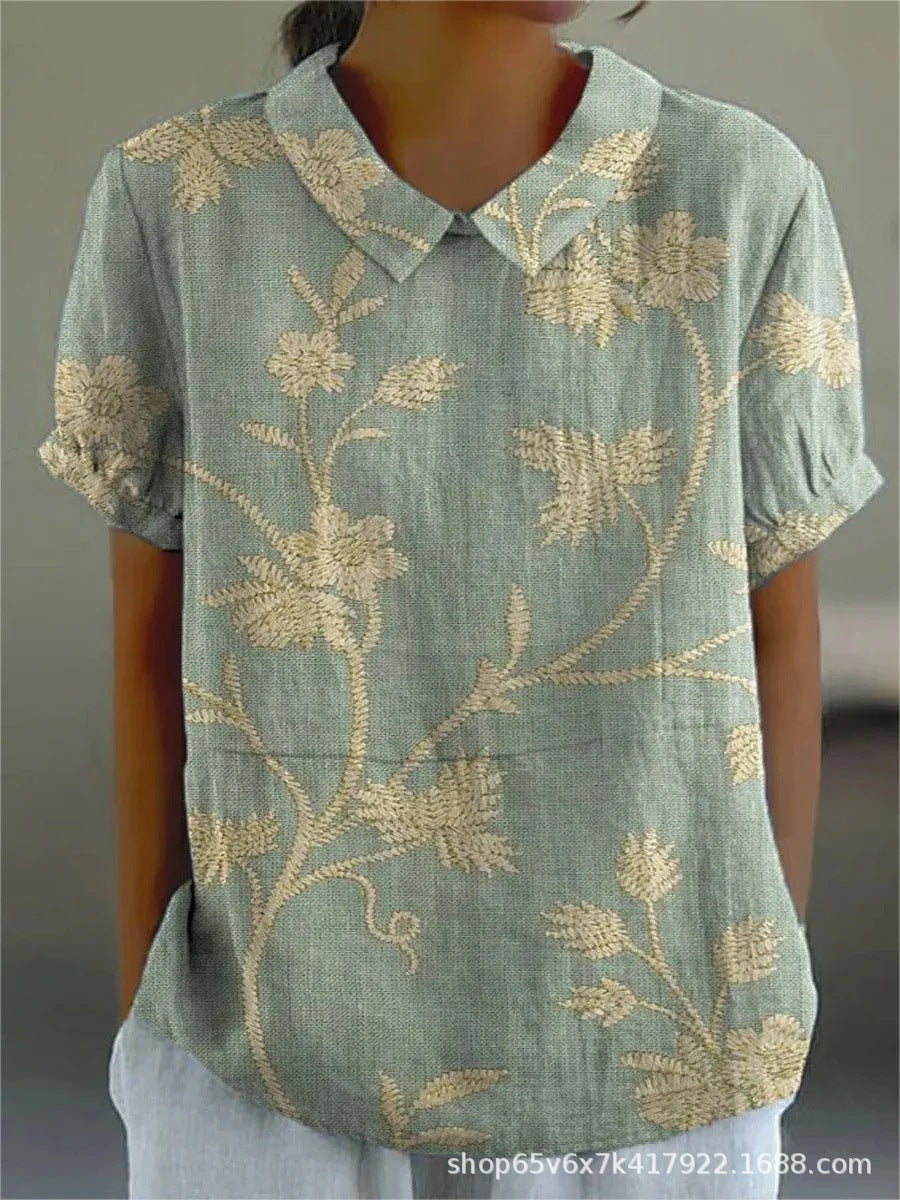 Women's Vintage Floral Pattern Blouse | Casual