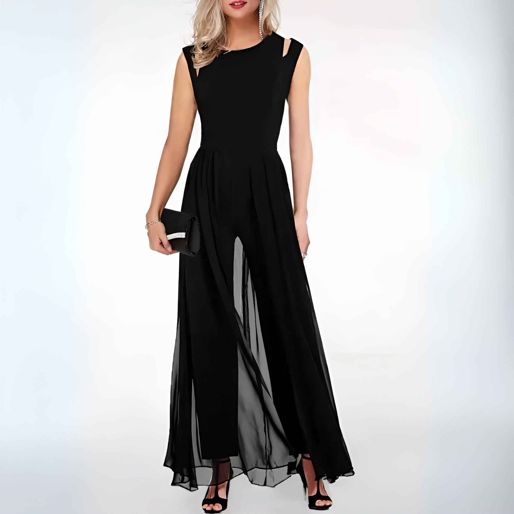 Sleeveless Jumpsuit with Wide Legs for Women | Summer