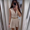 Women's Elegant Belt Wrap Style Shirt Dress | Sleeveless