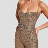 Women's Sequin Jumpsuit with Fitted Cut and Flared Legs for Festive Occasions