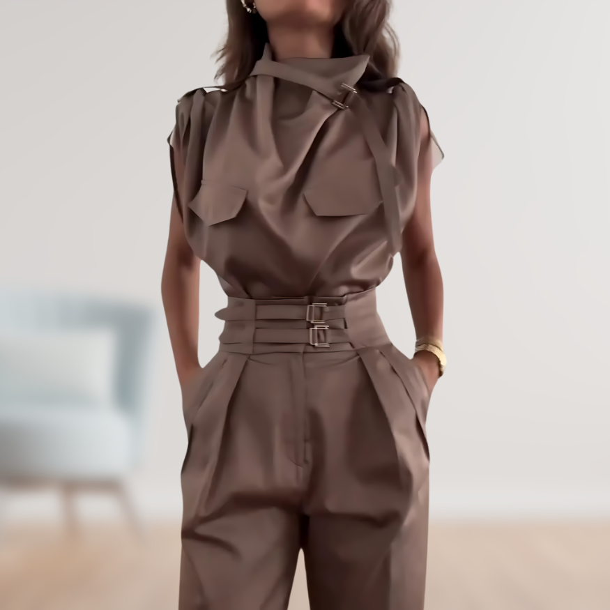 Alicia | Figure-Flattering Design with Decorative Belt Women's Set