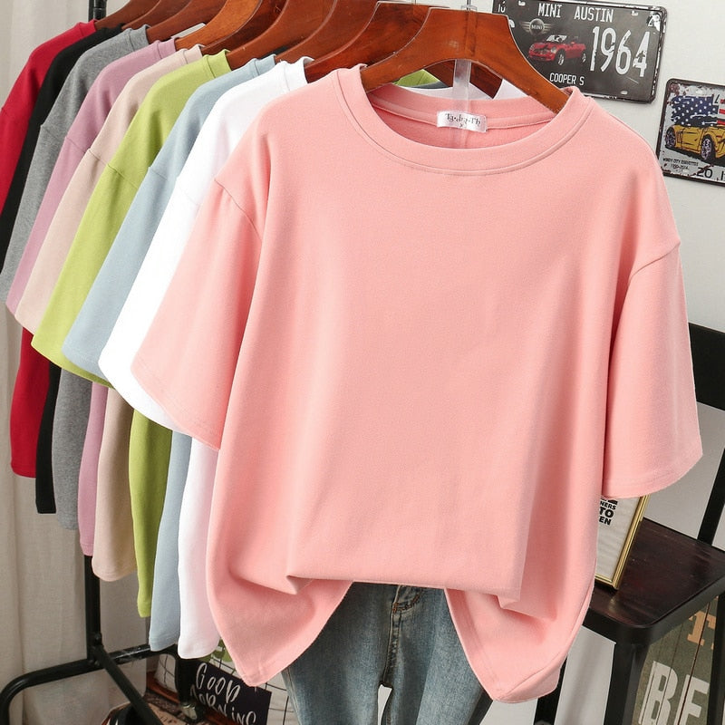 Amélie - Oversized Cotton Basic T-Shirt for Women