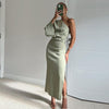 Carmina – Elegant Satin One-Shoulder Dress for Women