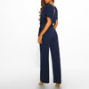 Women’s jumpsuit Elianne with wide legs and waist lacing