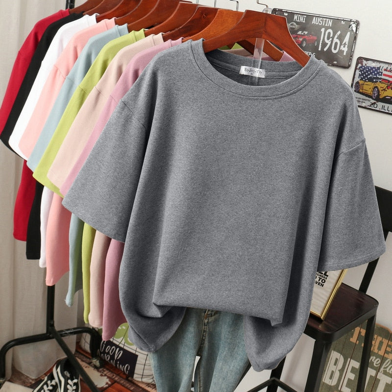 Amélie - Oversized Cotton Basic T-Shirt for Women