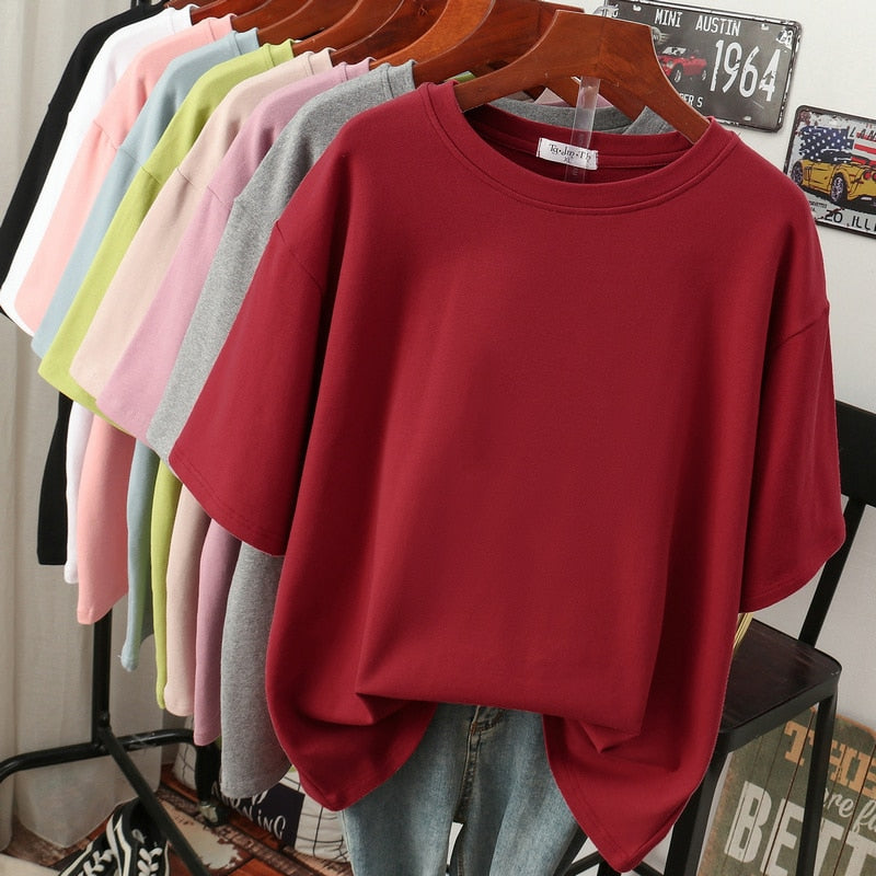 Amélie - Oversized Cotton Basic T-Shirt for Women