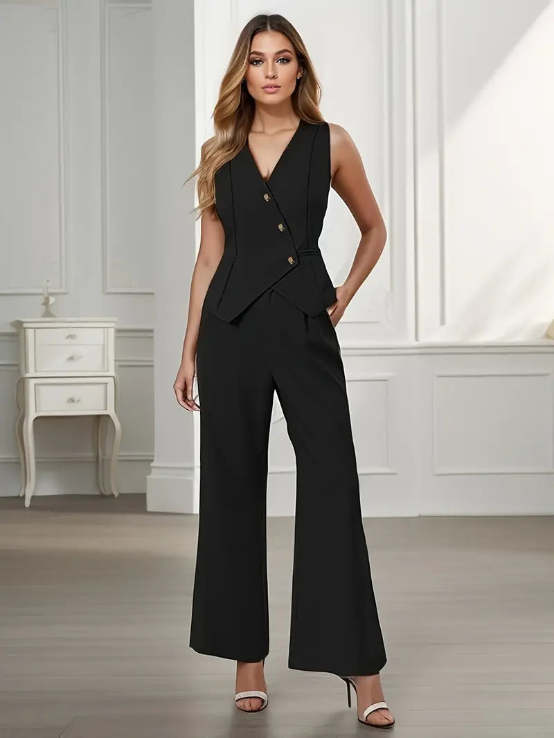 Claudia Women's Two-Piece Set with Fitted Blazer and Pants