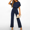 Women’s jumpsuit Elianne with wide legs and waist lacing