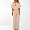Women’s jumpsuit Elianne with wide legs and waist lacing