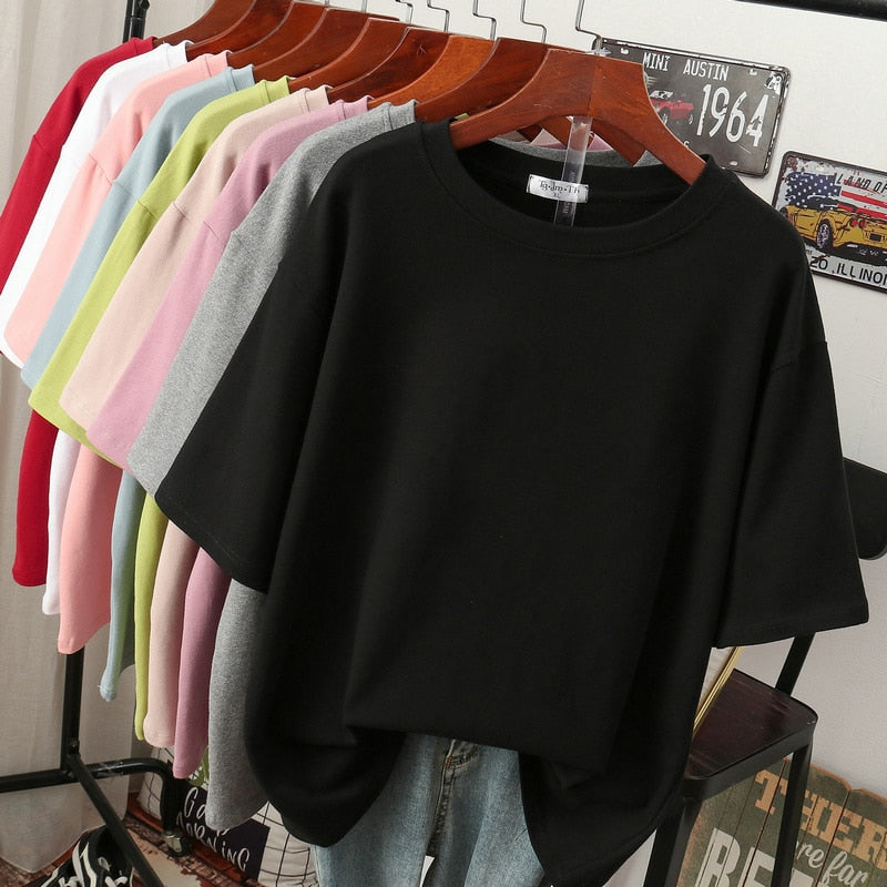 Amélie - Oversized Cotton Basic T-Shirt for Women