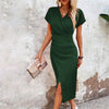 Willa - Casual Short Mini Dress with V-Neck