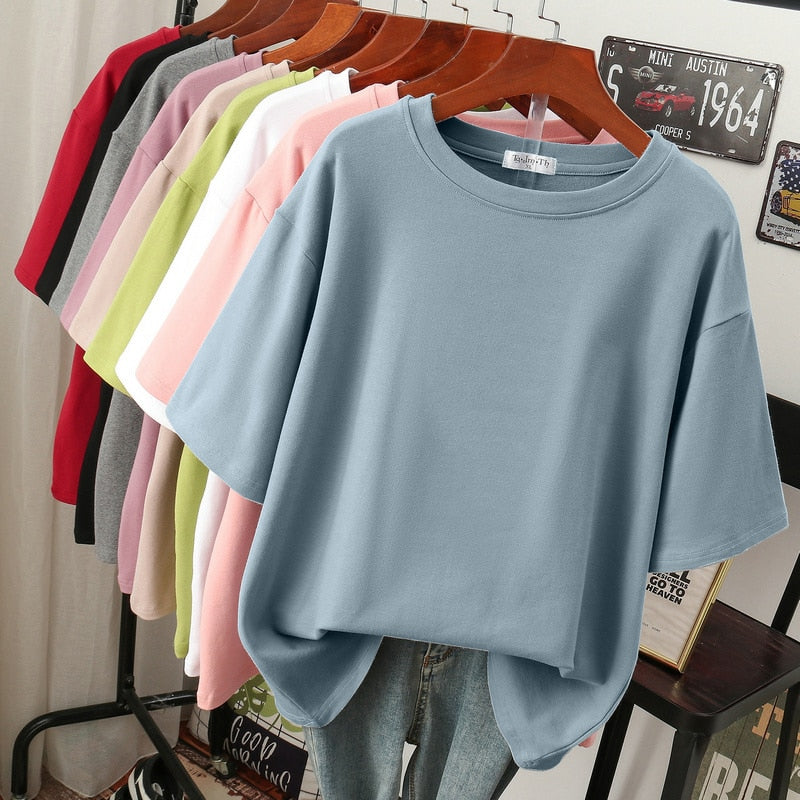 Amélie - Oversized Cotton Basic T-Shirt for Women