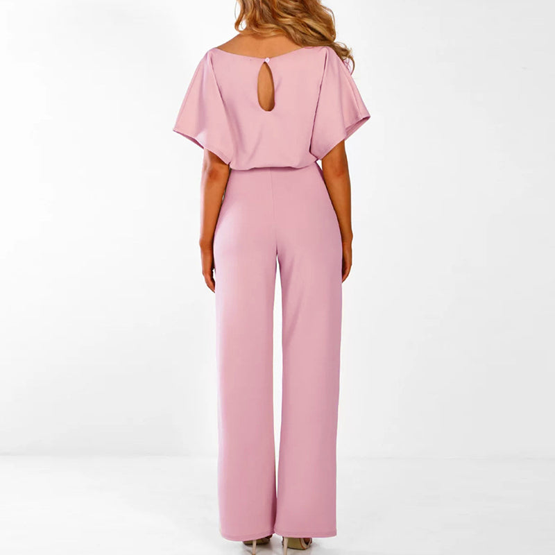 Women’s jumpsuit Elianne with wide legs and waist lacing