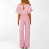 Women’s jumpsuit Elianne with wide legs and waist lacing