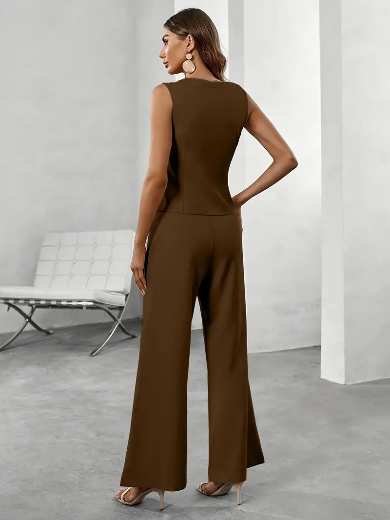 Claudia Women's Two-Piece Set with Fitted Blazer and Pants