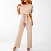 Women’s jumpsuit Elianne with wide legs and waist lacing