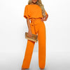 Women’s jumpsuit Elianne with wide legs and waist lacing