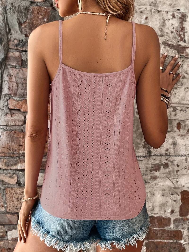 Alida – Camisole Top with Eyelets and Lace for Women