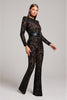 Women's jumpsuit with a fitted cut and lace details – wide-leg