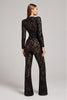 Women's jumpsuit with a fitted cut and lace details – wide-leg