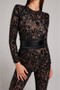Women's jumpsuit with a fitted cut and lace details – wide-leg