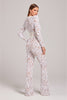 Women's jumpsuit with a fitted cut and lace details – wide-leg